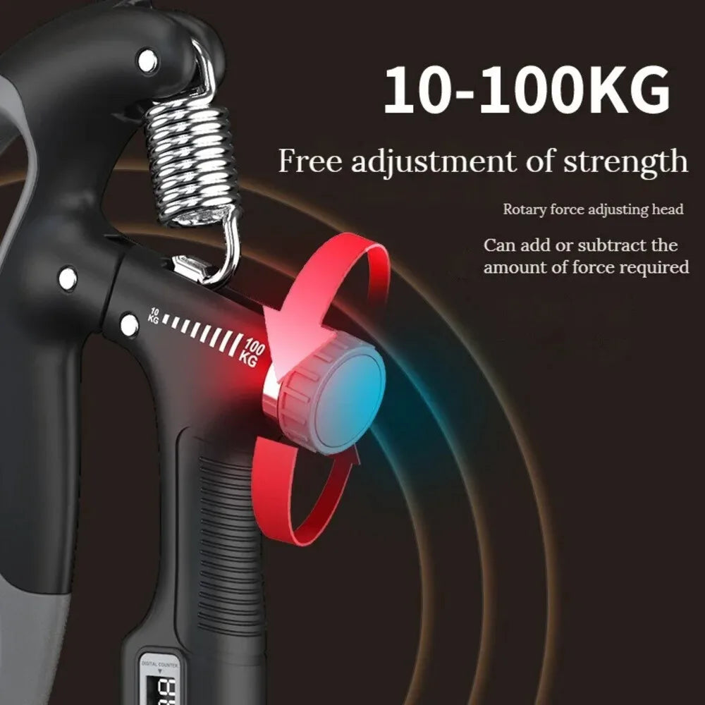 FabFit Adjustable Hand Grip Strengthener 10–100 kg – Forearm, Wrist & Finger Trainer
