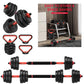 FabFit 3-in-1 Dumbbell & Barbell Set 20 kg or 25 kg – Plastic-Coated Plates with Connecting Bar