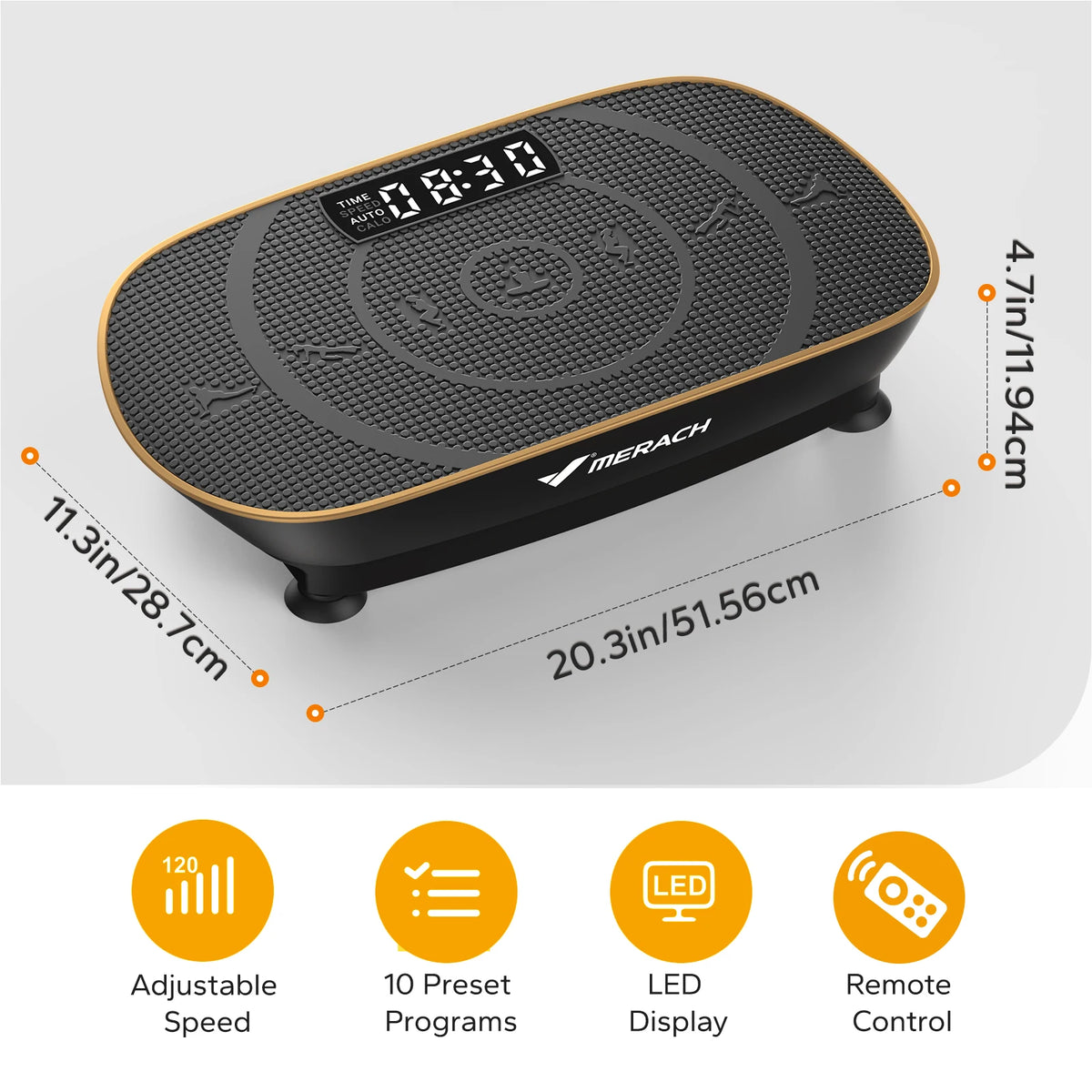 FabFit Vibration Plate Exercise Machine – 10 Levels, Digital Display, Remote, Pro or Slim Model