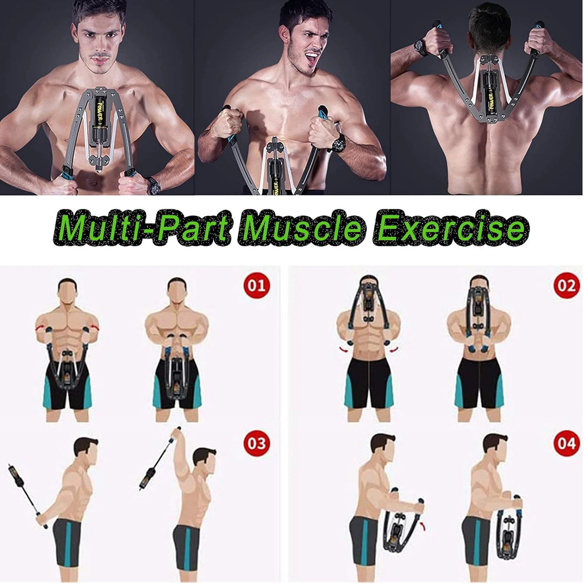FabFit Hydraulic Twister Arm Exerciser – Adjustable 10–200 kg (22–440 lb), Chest & Biceps Trainer