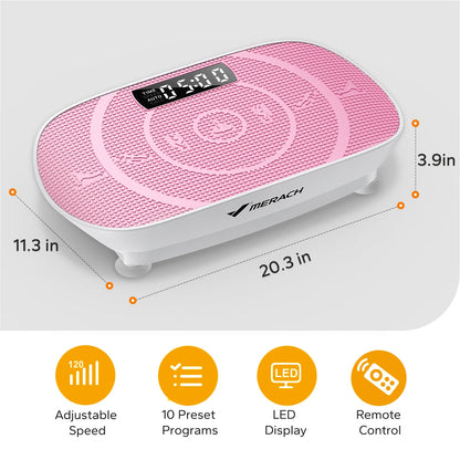 FabFit Vibration Plate Exercise Machine – 10 Levels, Digital Display, Remote, Pro or Slim Model