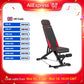 FabFit Adjustable Folding Weight Bench with Resistance Bands – Steel Frame Full Body Workout