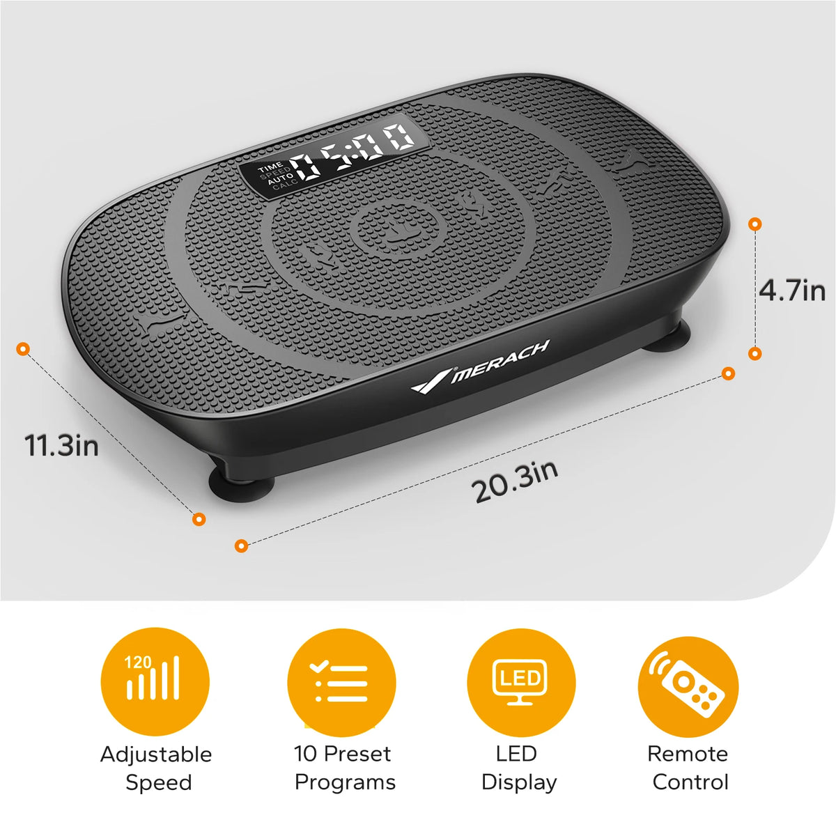 FabFit Vibration Plate Exercise Machine – 10 Levels, Digital Display, Remote, Pro or Slim Model