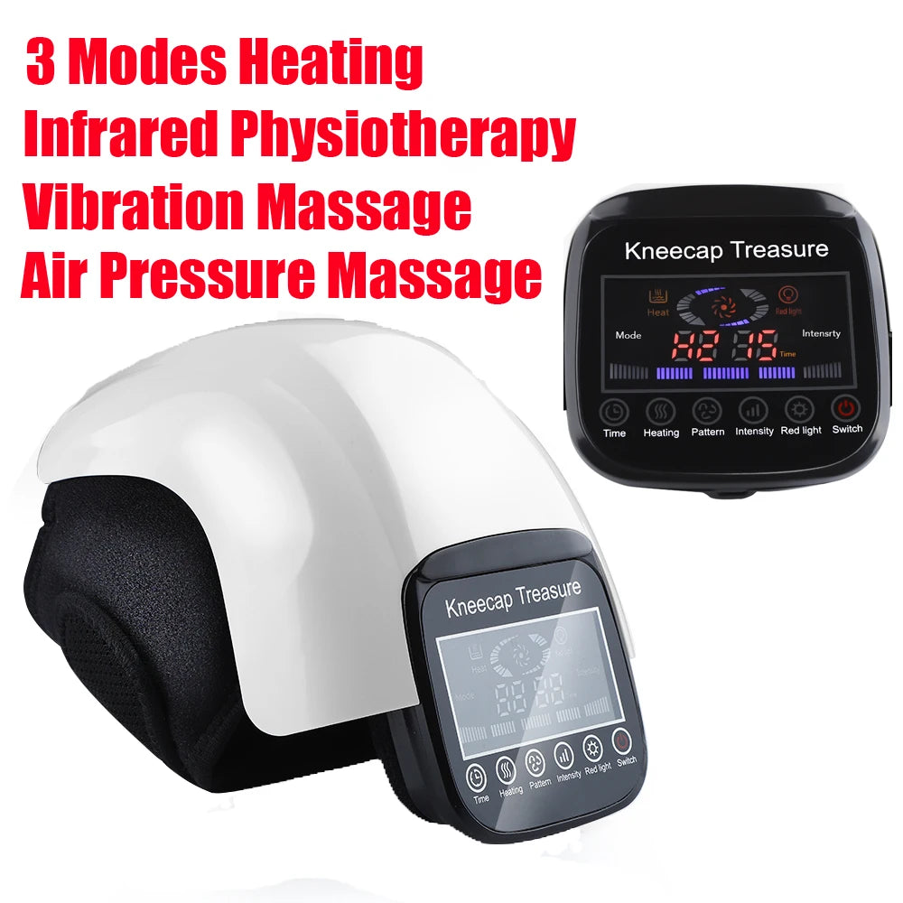 FabFit Cordless Heated Knee Massager – 3 Heat Levels, Vibration, 2000 mAh Rechargeable Wrap