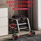 FabFit 3-in-1 Dumbbell & Barbell Set 20 kg or 25 kg – Plastic-Coated Plates with Connecting Bar