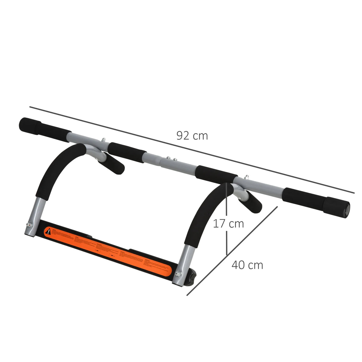 FabFit Doorway Pull-Up Bar – Horizontal Bar for Home Upper Body Workouts, Pull & Push Ups