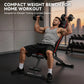 FabFit Adjustable Weight Bench 7 Positions – Folding Exercise Bench, 300 kg Limit, Steel Frame
