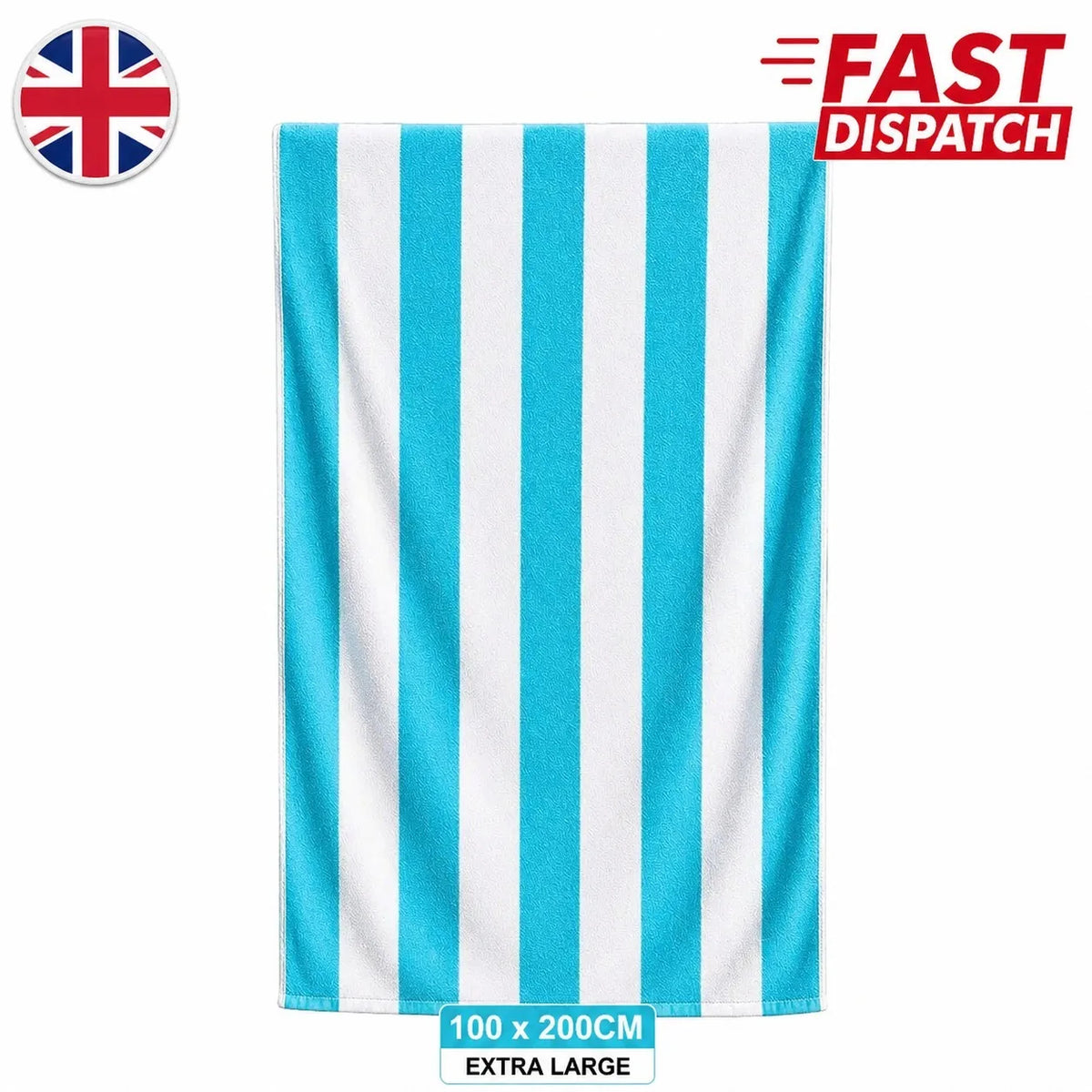 FabFit Sand Resistant Extra Large Beach Towel 100 x 200cm – Quick Dry Microfibre, 17 Colours