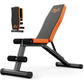 FabFit Adjustable Weight Bench 7 Positions – Folding Exercise Bench, 300 kg Limit, Steel Frame
