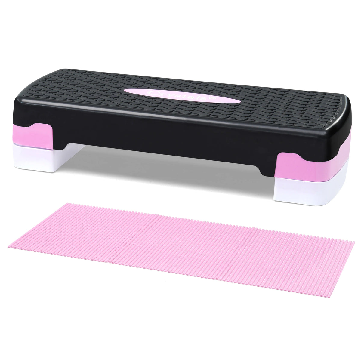 FabFit Aerobic Step Board 2 Tier – Cardio Fitness Stepper for Home Gym Exercise Training, Pink