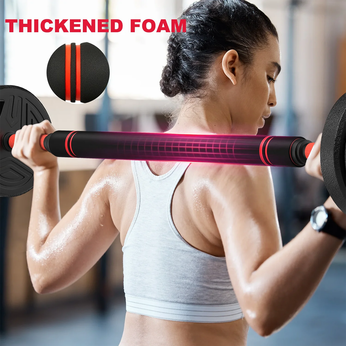 FabFit 3-in-1 Dumbbell & Barbell Set 20 kg or 25 kg – Plastic-Coated Plates with Connecting Bar