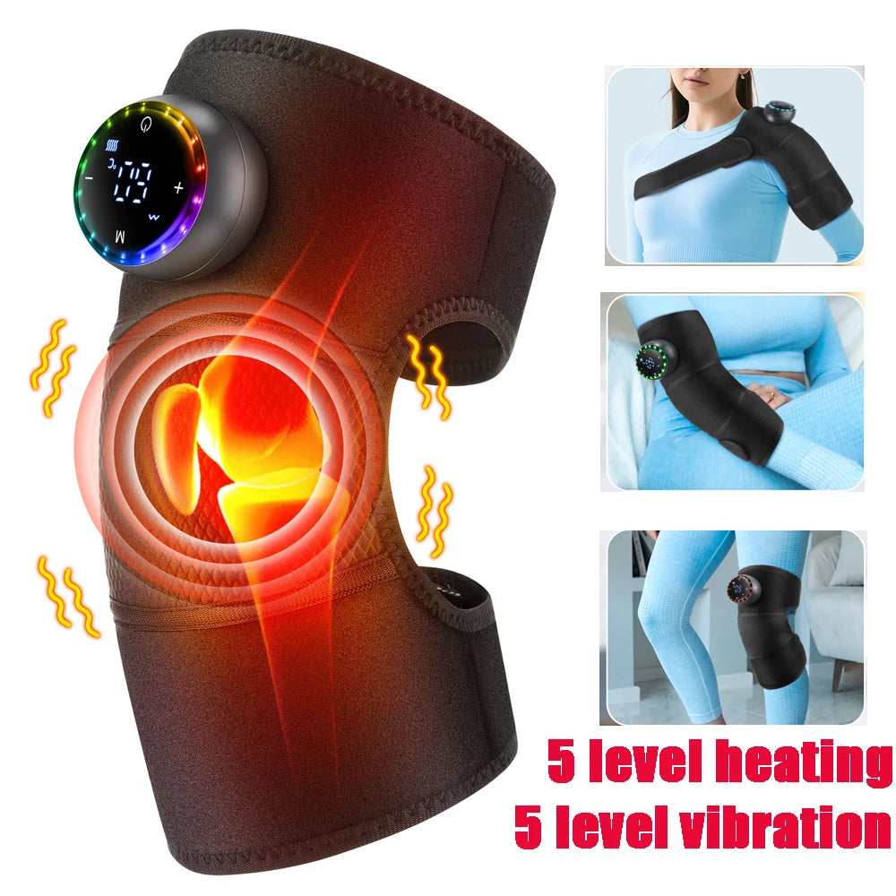 FabFit Heated Knee Massager Pads – 3 Heat Levels 45–65°C, Vibration, 4000mAh, Single or Pair