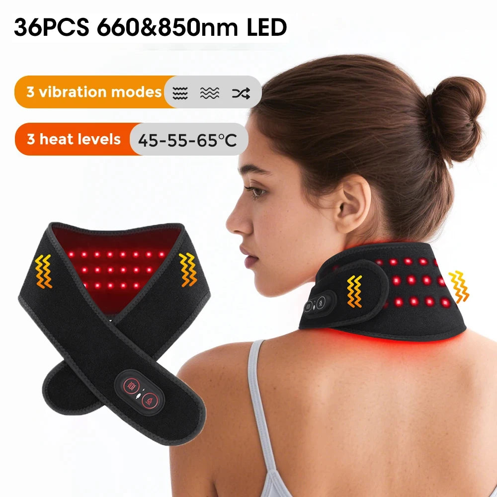 FabFit Cordless Heated Ankle Massager Wrap – 660 nm Red Light, 40 LEDs, 3 Vibration Modes