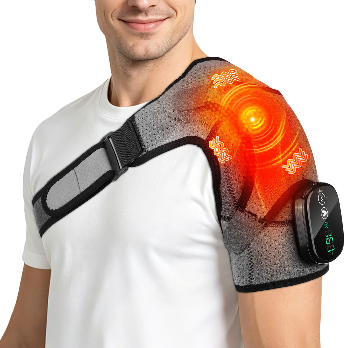 FabFit Heated Knee Massager Wrap – 3 Heat Levels 45–65°C, Vibration, 4000mAh Rechargeable