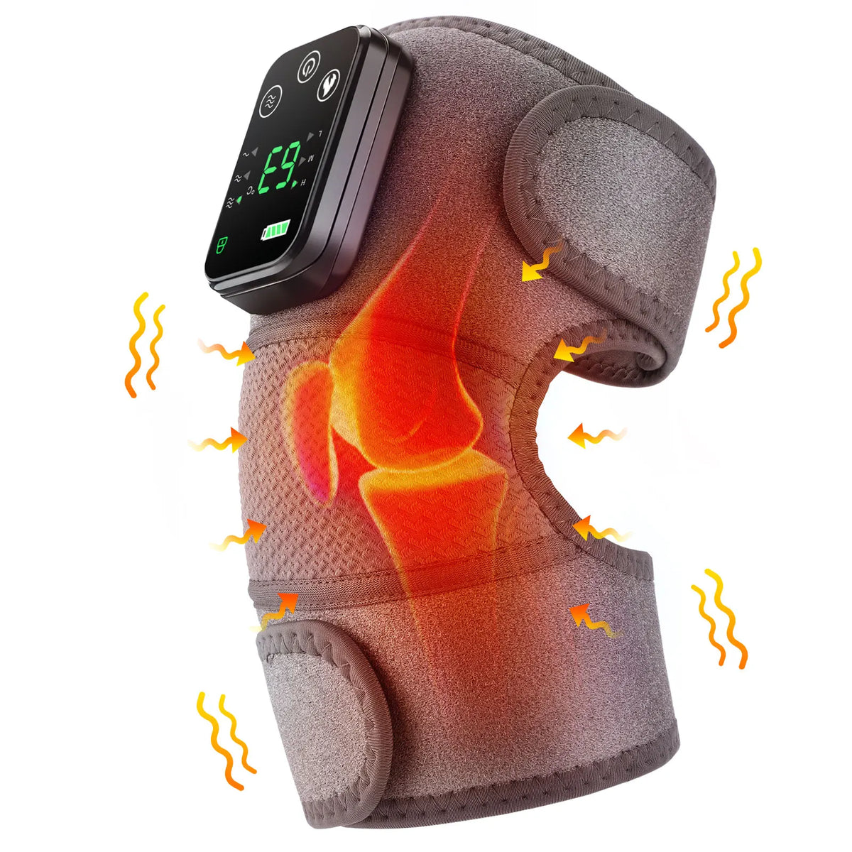 FabFit Heated Knee & Shoulder Massager Wrap – Warm Compress & Vibration, Battery Powered
