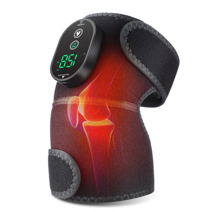 FabFit Electric Heated Knee Massager – Warming Wrap Pad for Knee, Elbow & Shoulder, Polyester