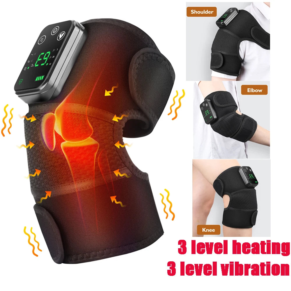 FabFit Heated Knee Massager Pads – 3 Heat Levels 45–65°C, Vibration, 4000mAh, Single or Pair
