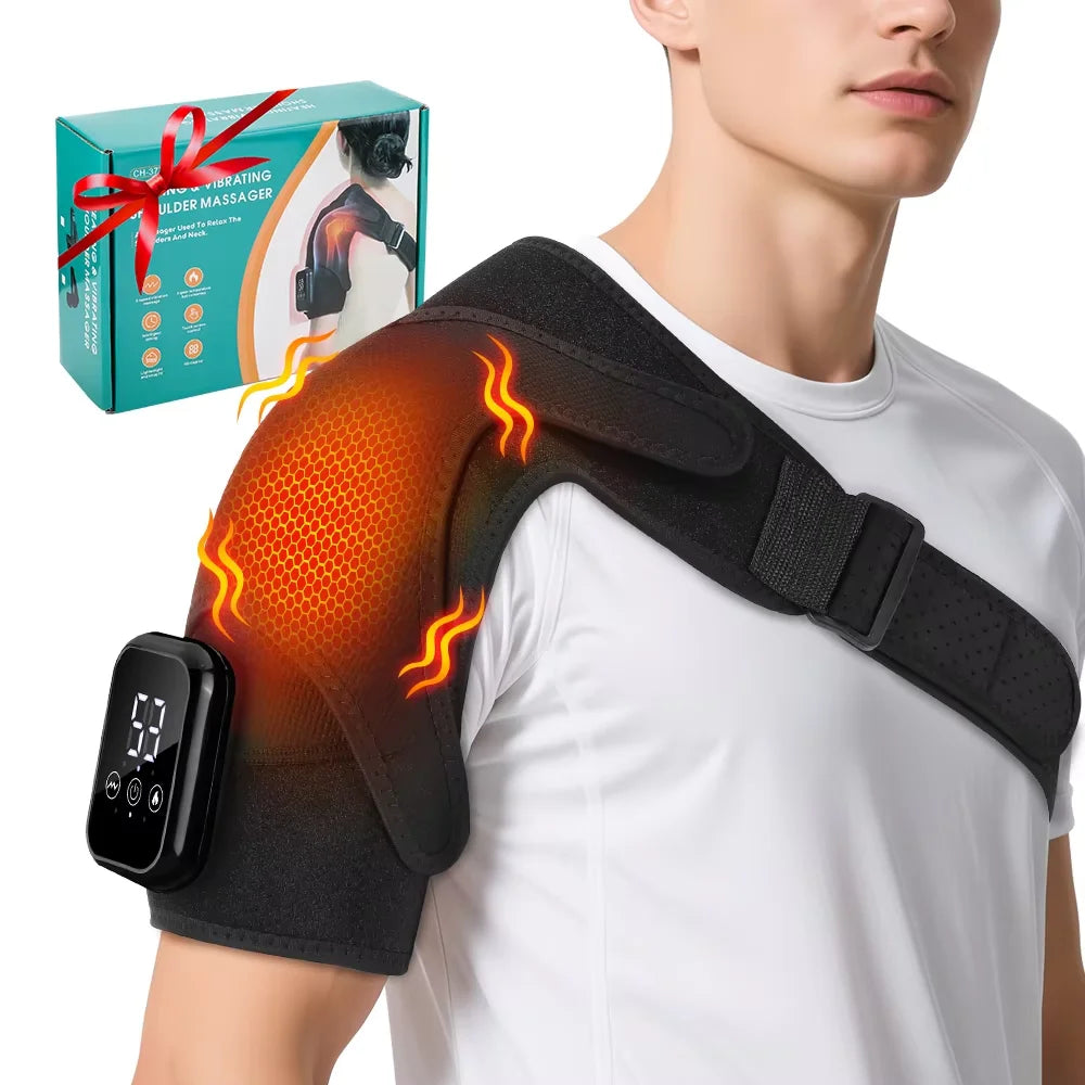FabFit 3-in-1 Cordless Heated Knee & Shoulder Massager – Vibration Wrap for Leg, Arm & Joints