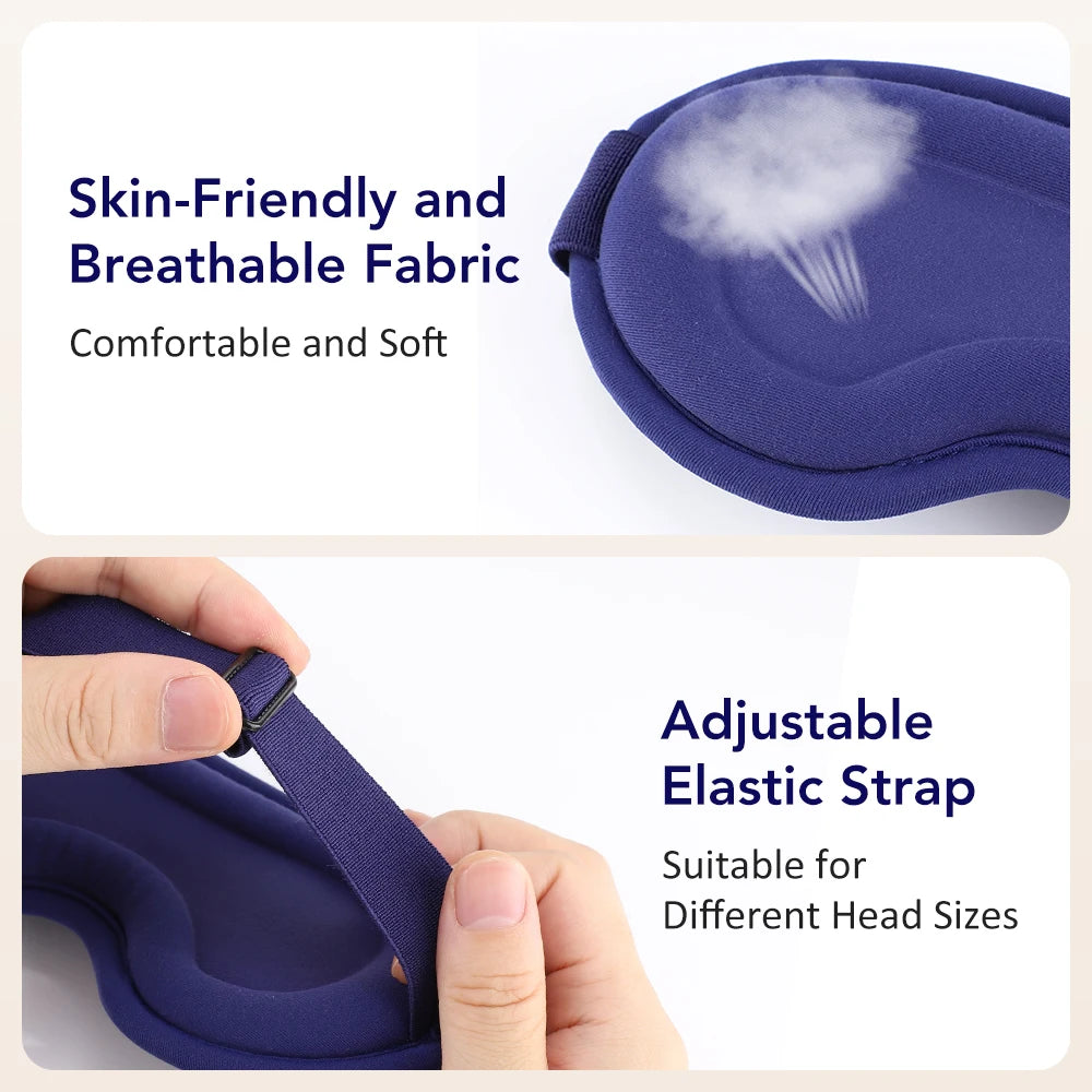 FabFit Heated Eye Massager Mask with Vibration – USB Warm Compress Blackout Mask, 2 Types