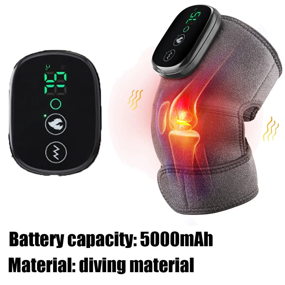 FabFit Heated Knee Massager Pads – 3 Heat Levels 45–65°C, Vibration, 4000mAh, Single or Pair