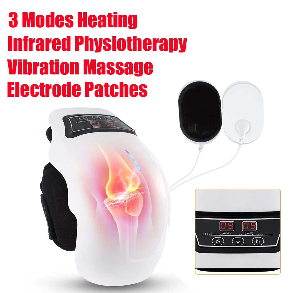FabFit Cordless Heated Knee Massager – 3 Heat Levels, Vibration, 2000 mAh Rechargeable Wrap