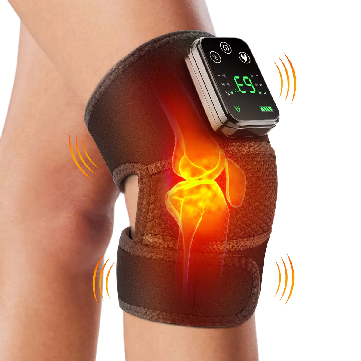 FabFit Wireless Heated Knee Massager Wrap – Knee, Shoulder & Elbow Support, USB Type-C