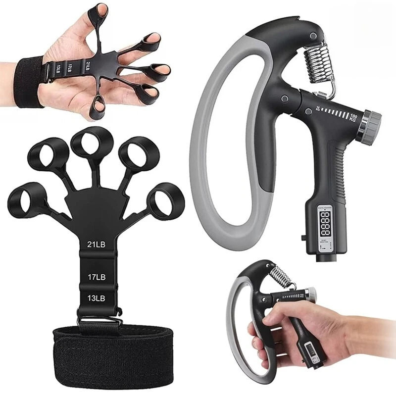 FabFit Adjustable Hand Grip Strengthener 10–100 kg – Forearm, Wrist & Finger Trainer