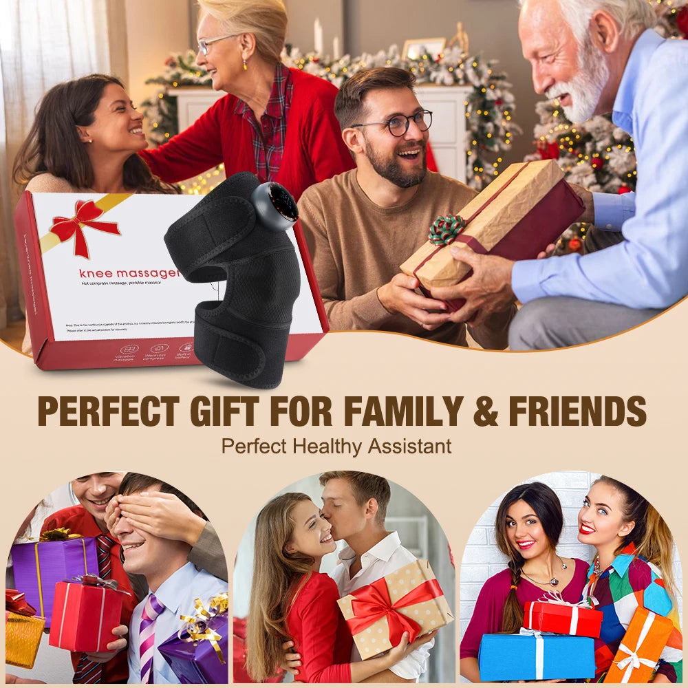FabFit Cordless Heated Knee Massager – 3-in-1 Knee, Shoulder & Elbow Wrap, 4000mAh, Timer
