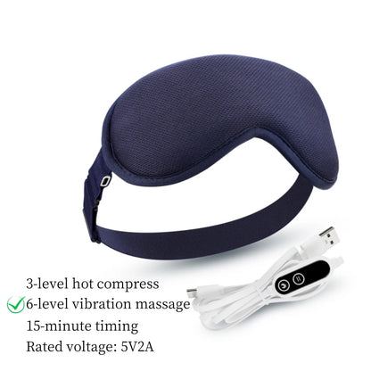 FabFit Heated Eye Massager Mask with Vibration – USB Warm Compress Blackout Mask, 2 Types