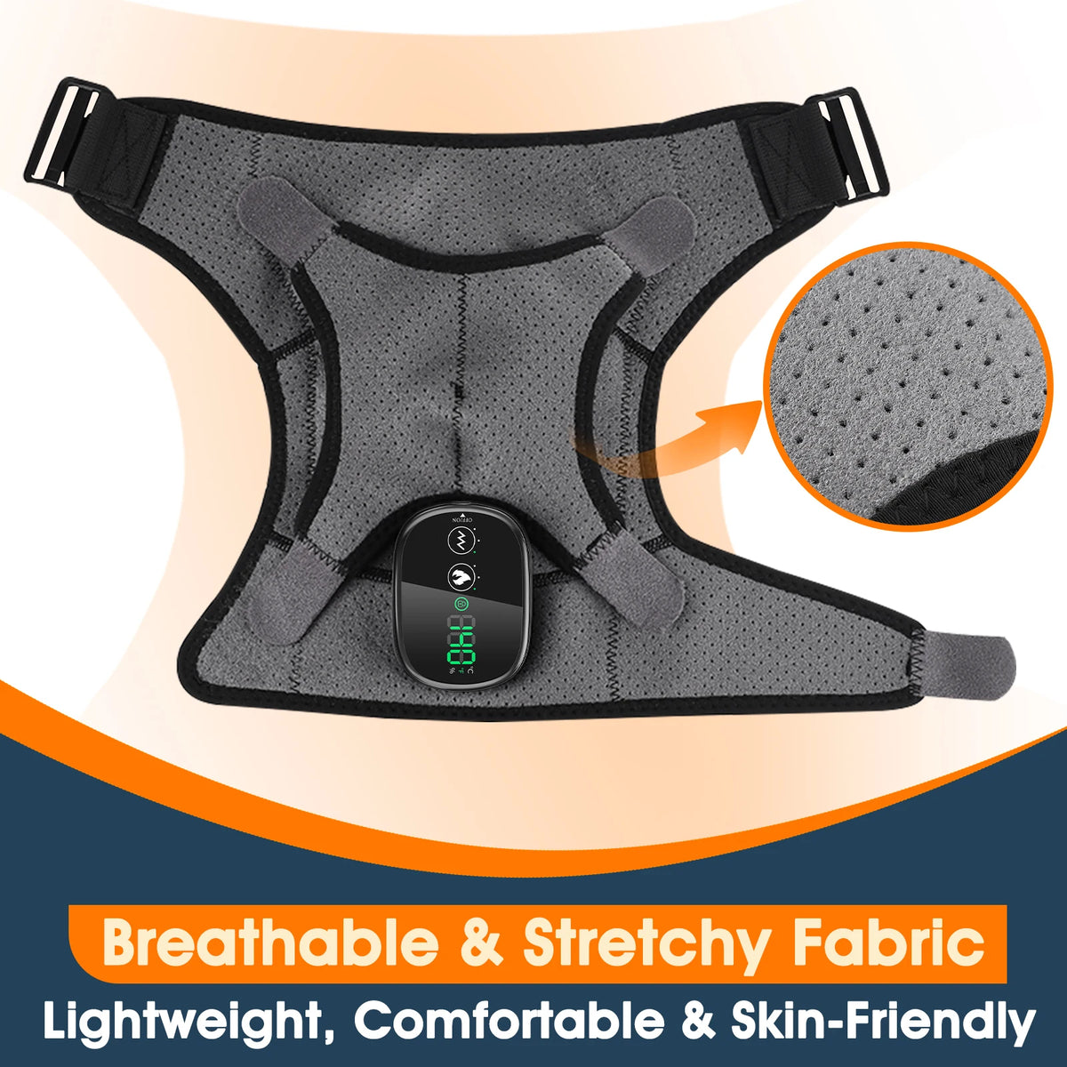 FabFit Heated Knee Massager Wrap – 3 Heat Levels 45–65°C, Vibration, 4000mAh Rechargeable