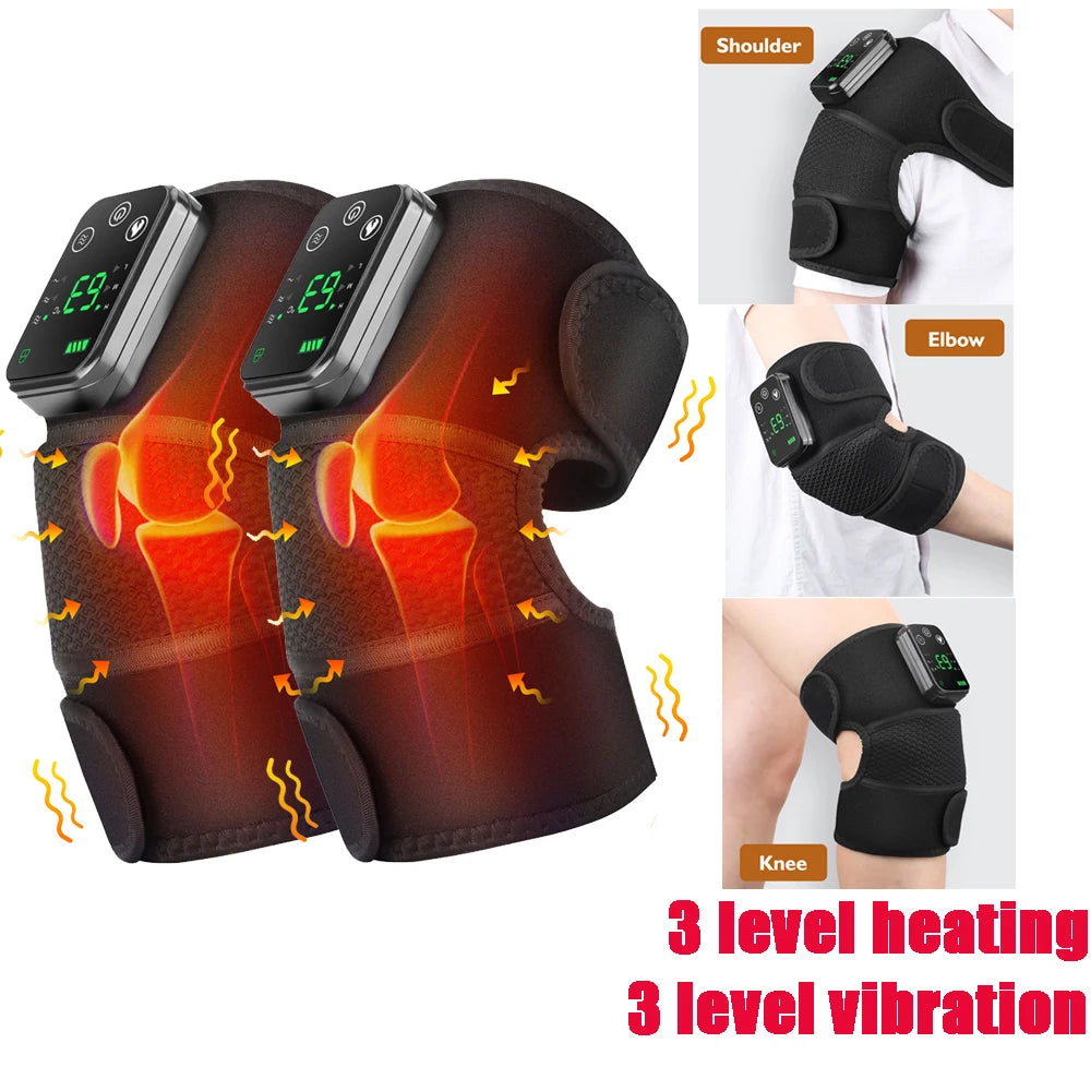 FabFit Heated Knee Massager Pads – 3 Heat Levels 45–65°C, Vibration, 4000mAh, Single or Pair