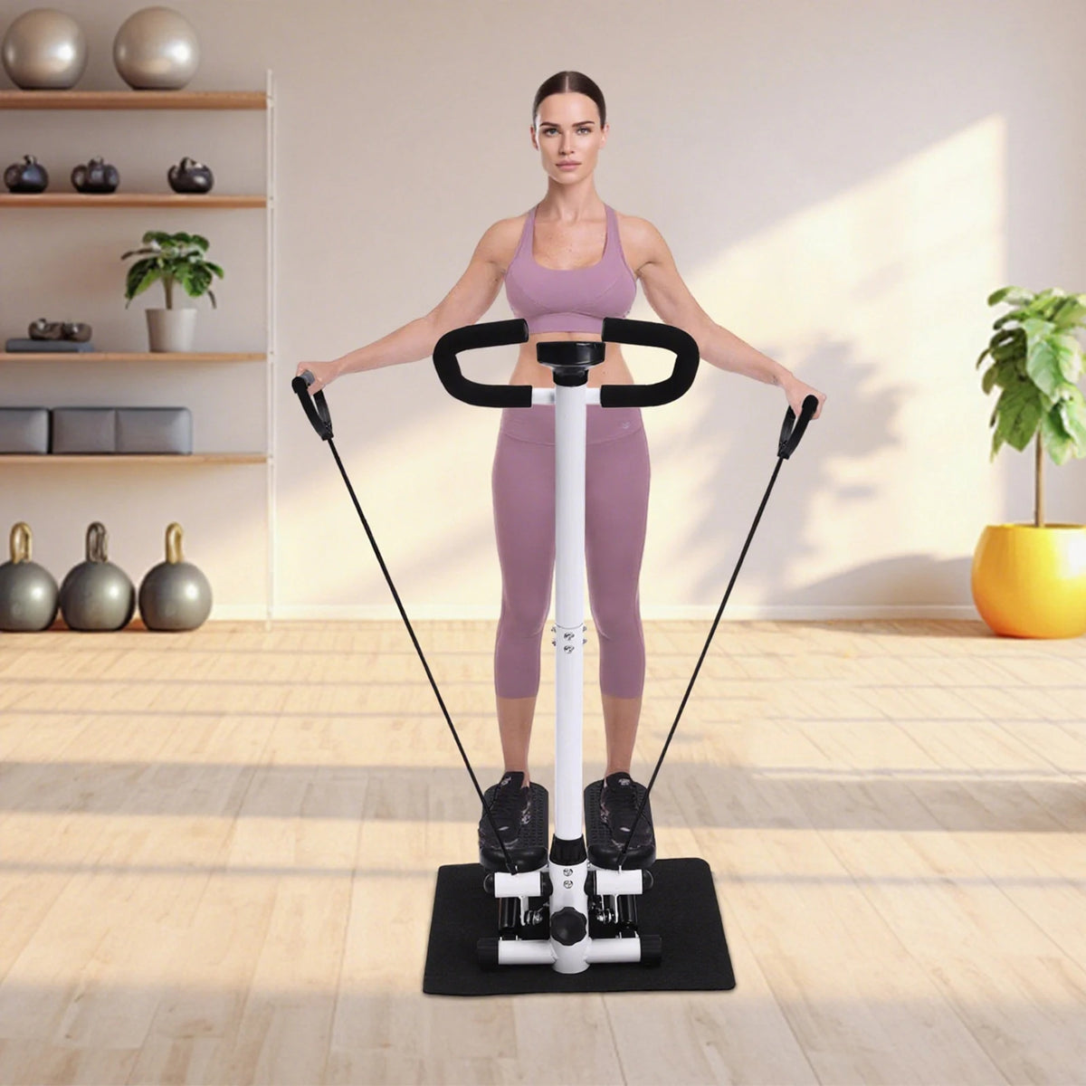 FabFit Fitness Stepper with Handlebars – 150 kg Max User Weight, Resistance Bands, Home Cardio