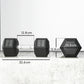 FabFit Rubber Hex Dumbbells 2 x 12.5 kg – Pair of Hand Weights for Home Gym Strength Training