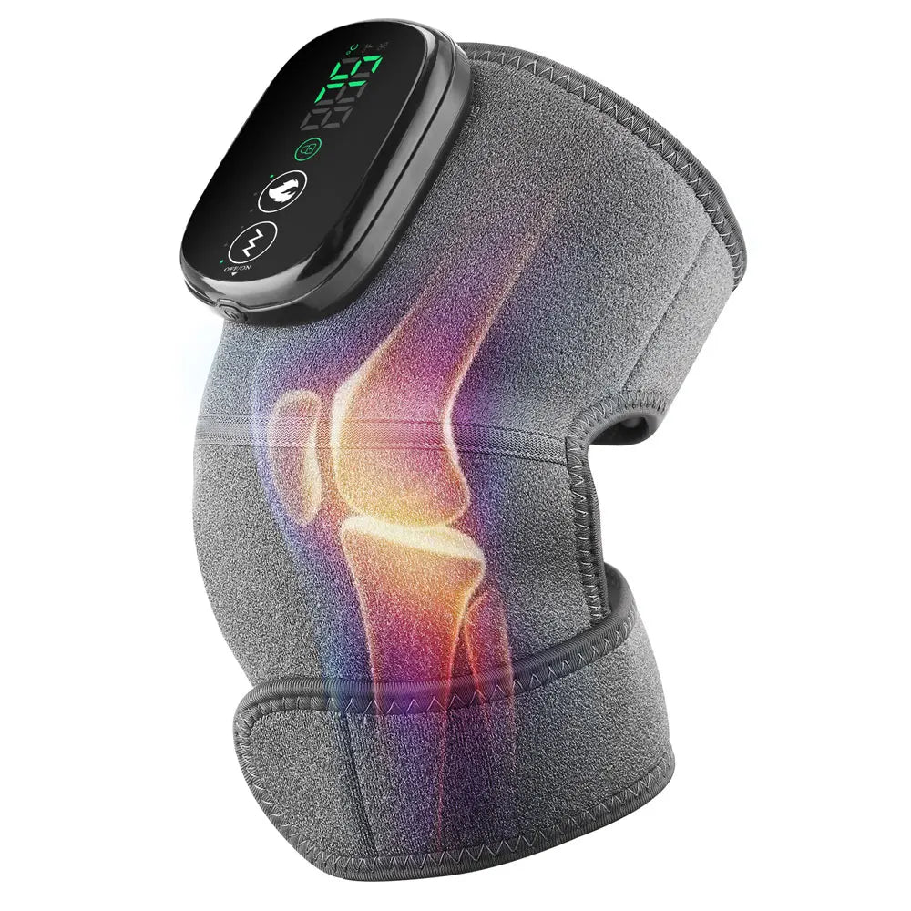 FabFit Rechargeable Heated Knee Massager – 3-in-1 Shoulder, Knee & Elbow Wrap, 5000mAh Option