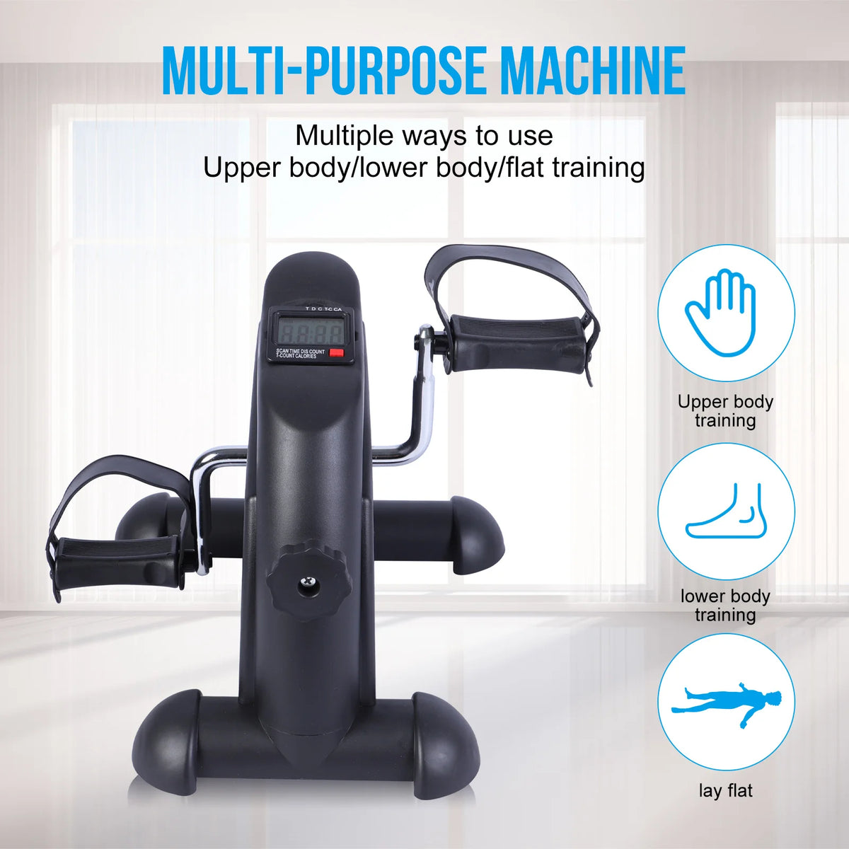 FabFit Mini Pedal Exerciser with LCD Display – Under Desk Bike for Leg & Arm Workouts, 4 Colours