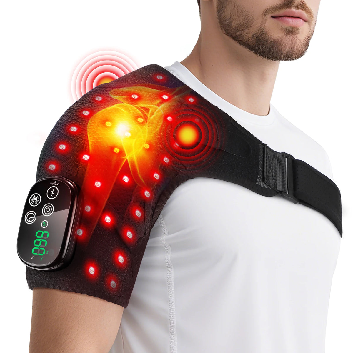 FabFit Heated Knee Massager Wrap – 3 Heat Levels 45–65°C, Vibration, 4000mAh Rechargeable