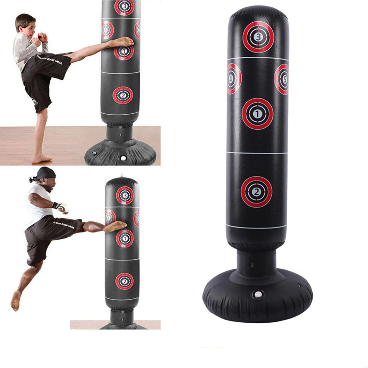 FabFit Inflatable Self-Standing Punch Bag 160cm – Boxing & Kick Training Target for Adults