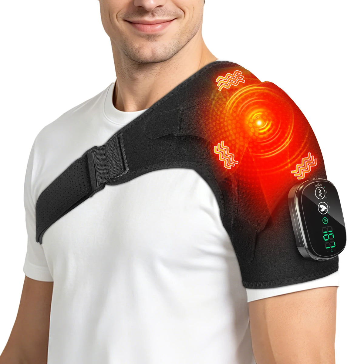FabFit Heated Knee Massager Wrap – 3 Heat Levels 45–65°C, Vibration, 4000mAh Rechargeable