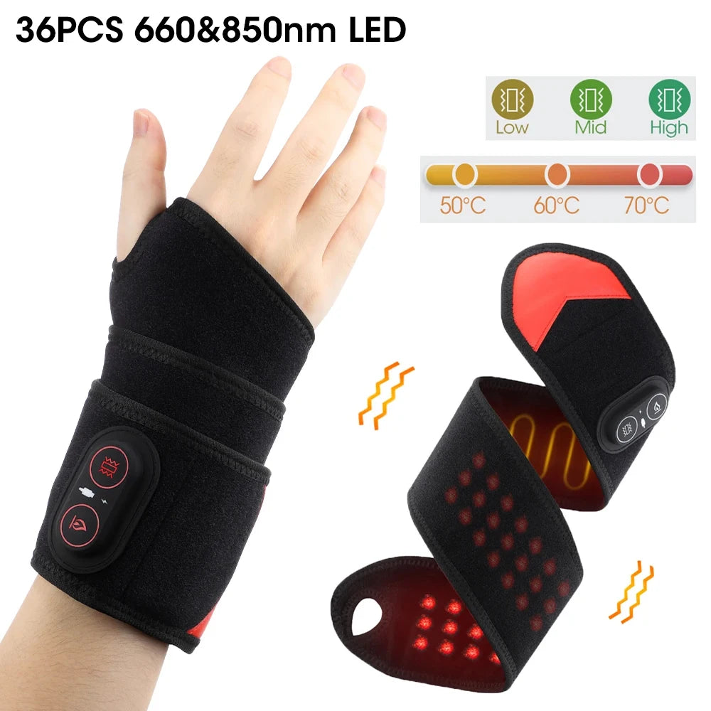 FabFit Cordless Heated Ankle Massager Wrap – 660 nm Red Light, 40 LEDs, 3 Vibration Modes