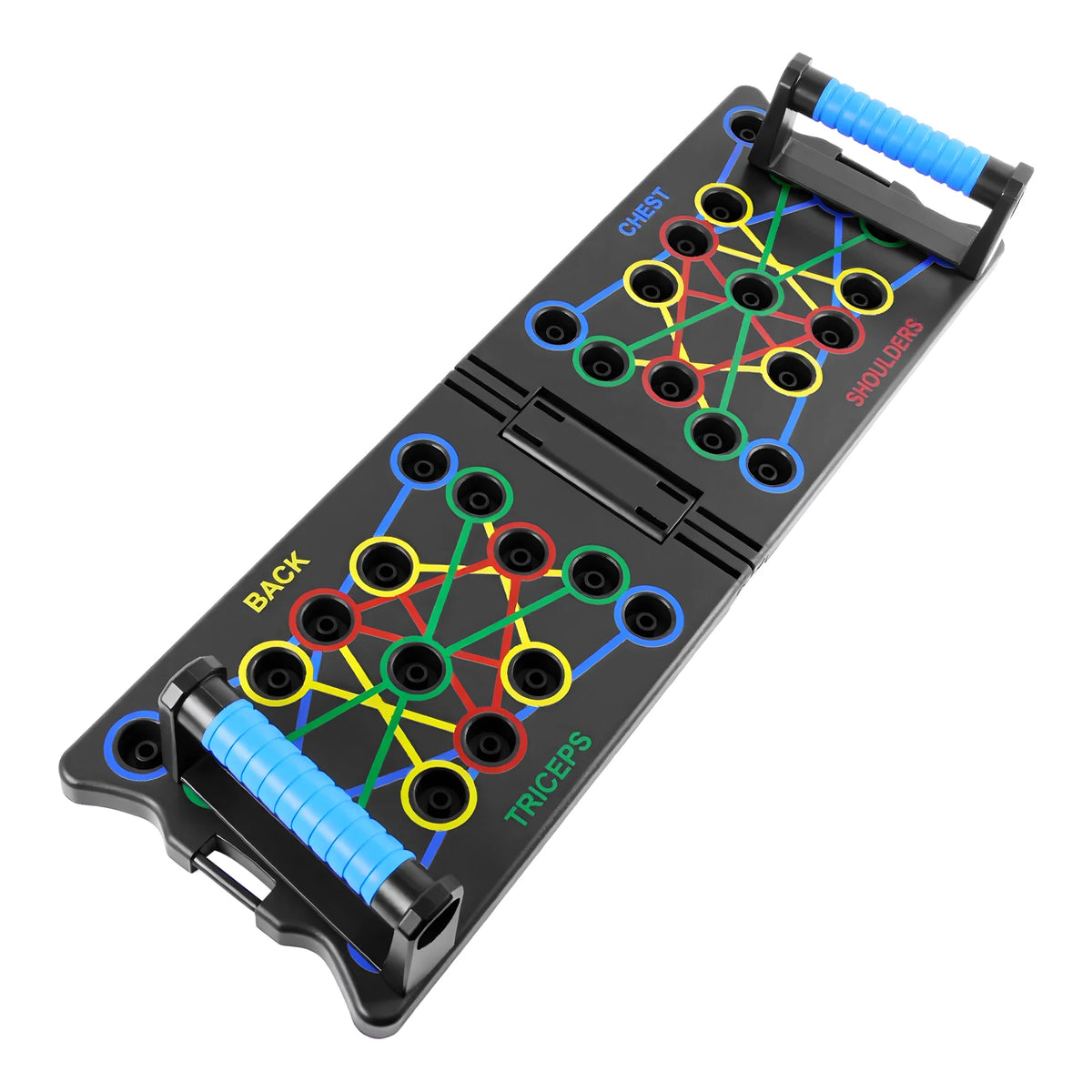 FabFit Foldable Push Up Board with Resistance Bands – 24-in-1 Press Up Board for Home Workouts