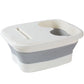 FabFit Foldable Foot Bath Soaking Bucket with Cover – Collapsible Basin, White, Pink or Green