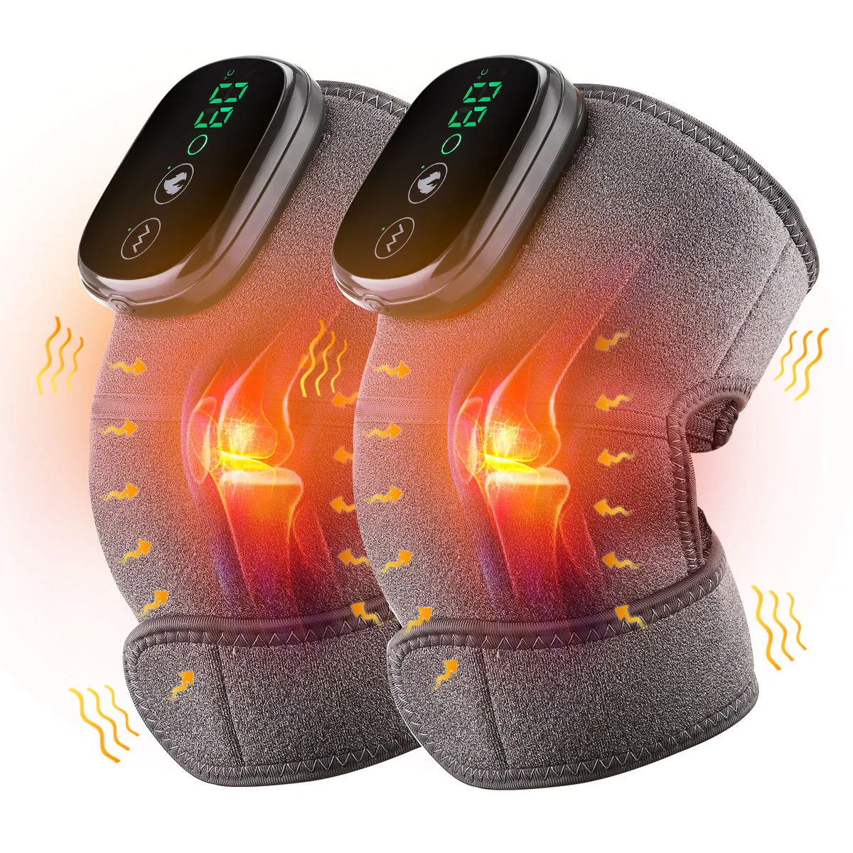 FabFit Rechargeable Heated Knee Massager – 3-in-1 Shoulder, Knee & Elbow Wrap, 5000mAh Option