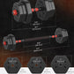 FabFit Adjustable Dumbbell Set 10 kg – Hexagon Weight Plates with Connecting Bar, Black