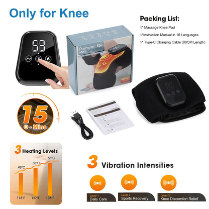 FabFit Cordless Heated Knee Massager – 3-in-1 Knee, Shoulder & Elbow Wrap, 4000mAh, Timer