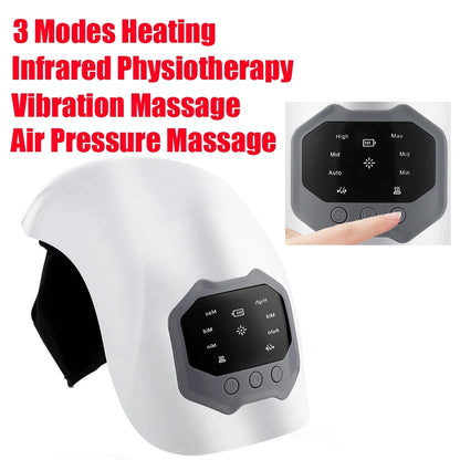 FabFit Cordless Heated Knee Massager – 3 Heat Levels, Vibration, 2000 mAh Rechargeable Wrap