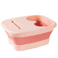 FabFit Foldable Foot Bath Soaking Bucket with Cover – Collapsible Basin, White, Pink or Green