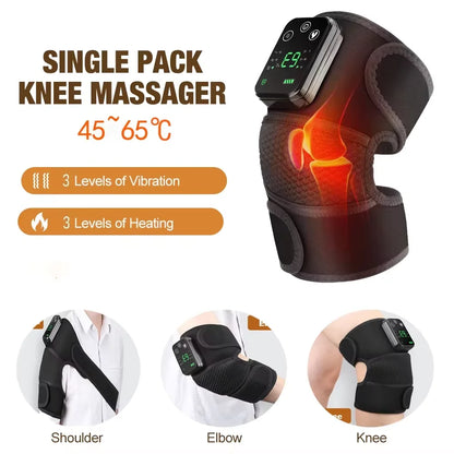 FabFit 3-in-1 Cordless Heated Knee & Shoulder Massager – Vibration Wrap for Leg, Arm & Joints