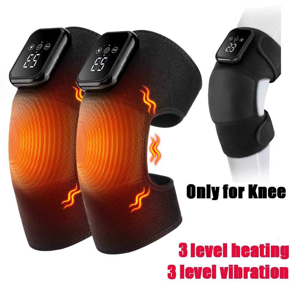 FabFit Heated Knee Massager Pads – 3 Heat Levels 45–65°C, Vibration, 4000mAh, Single or Pair