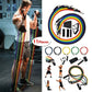 FabFit Resistance Bands Set 11 Pcs – Pull Rope Home Gym Kit for Yoga, Fitness & Strength Training