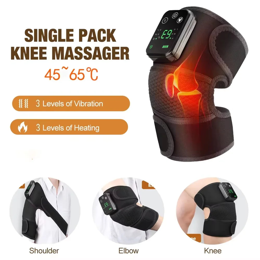 FabFit Cordless Heated Knee & Shoulder Massager – 3 Heat Levels 45–65°C, 3 Vibration Modes